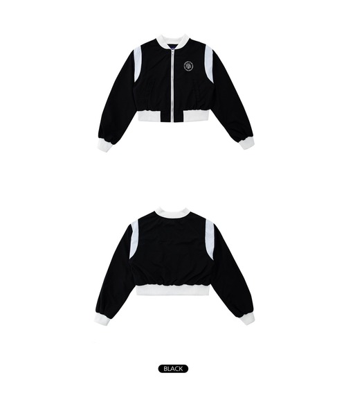 muahmuah(ムーアムーア)の「A'GEM/9 × .kom『muah muah/ムーアムーア』MUAH STITCH COMBI VARSITY BLOUSON/ステッチ ヴァーシティ ジャケット(ブルゾン・レディース・ホワイト/ブラック・FREE)」の15枚目の写真