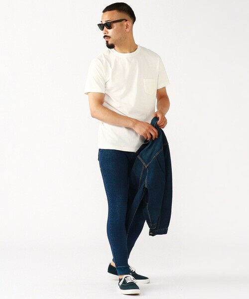 REMI RELIEF(レミレリーフ)の「REMI RELIEF × BEAMS PLUS / 別注 Pocket T-shirt(Tシャツ/カットソー・メンズ・ホワイト/ブラック/ネイビー/ブルー/オリーブ/ベージュ・MEDIUM/SMALL/LARGE/X-LARGE)」の8枚目の写真