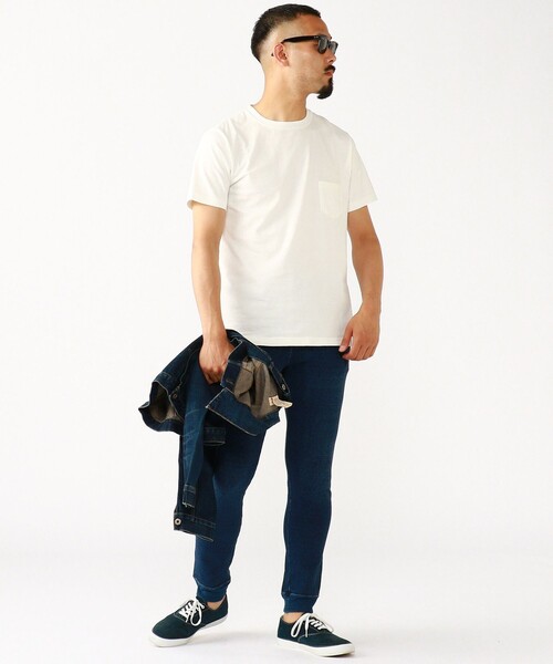 REMI RELIEF(レミレリーフ)の「REMI RELIEF × BEAMS PLUS / 別注 Pocket T-shirt(Tシャツ/カットソー・メンズ・ホワイト/ブラック/ネイビー/ブルー/オリーブ/ベージュ・MEDIUM/SMALL/LARGE/X-LARGE)」の10枚目の写真