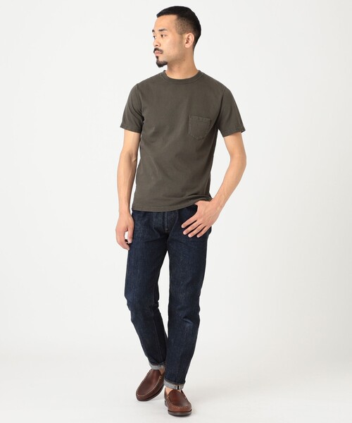 REMI RELIEF(レミレリーフ)の「REMI RELIEF × BEAMS PLUS / 別注 Pocket T-shirt(Tシャツ/カットソー・メンズ・ホワイト/ブラック/ネイビー/ブルー/オリーブ/ベージュ・MEDIUM/SMALL/LARGE/X-LARGE)」の18枚目の写真