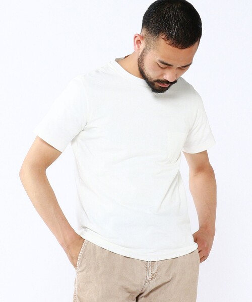 REMI RELIEF(レミレリーフ)の「REMI RELIEF × BEAMS PLUS / 別注 Pocket T-shirt(Tシャツ/カットソー・メンズ・ホワイト/ブラック/ネイビー/ブルー/オリーブ/ベージュ・MEDIUM/SMALL/LARGE/X-LARGE)」の20枚目の写真