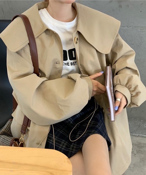 Cham.（チャム）の「ビッグカラージャケット（その他アウター・レディース・ベージュ・F）」の4枚目の写真