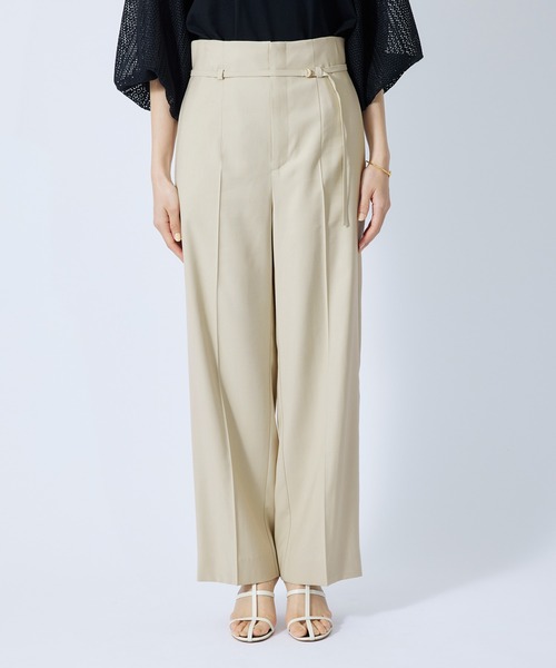 ROPE'(ロペ)の「レーヨンギャバハイウエストベルテットワイドパンツ(その他パンツ・レディース・ベージュ/ライトグリーン/ブルー系その他4・38/36)」の21枚目の写真