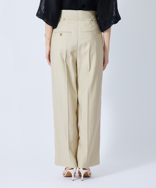 ROPE'(ロペ)の「レーヨンギャバハイウエストベルテットワイドパンツ(その他パンツ・レディース・ベージュ/ライトグリーン/ブルー系その他4・38/36)」の8枚目の写真