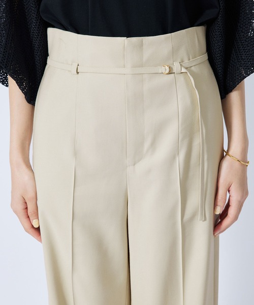 ROPE'(ロペ)の「レーヨンギャバハイウエストベルテットワイドパンツ(その他パンツ・レディース・ベージュ/ライトグリーン/ブルー系その他4・38/36)」の4枚目の写真