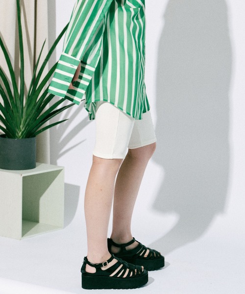 MAISON SPECIAL（メゾンスペシャル）の「ホックスリットサイクルパンツ【MAISON SPECIAL/メゾンスペシャル】（その他パンツ・レディース・ブラック/ホワイト/ターコイズブルー・FREE）」の9枚目の写真