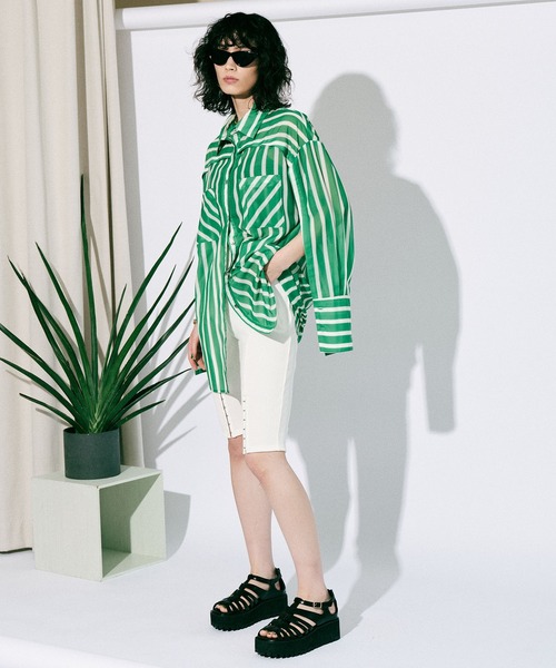 MAISON SPECIAL（メゾンスペシャル）の「ホックスリットサイクルパンツ【MAISON SPECIAL/メゾンスペシャル】（その他パンツ・レディース・ブラック/ホワイト/ターコイズブルー・FREE）」の4枚目の写真