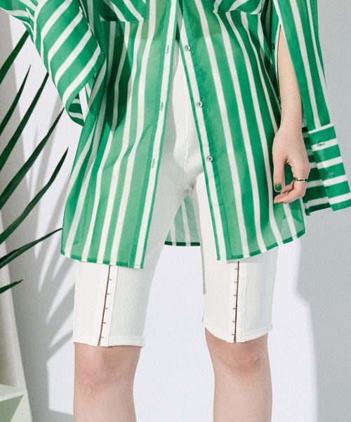 MAISON SPECIAL（メゾンスペシャル）の「ホックスリットサイクルパンツ【MAISON SPECIAL/メゾンスペシャル】（その他パンツ・レディース・ブラック/ホワイト/ターコイズブルー・FREE）」の11枚目の写真