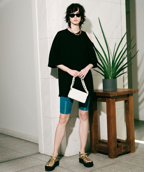 MAISON SPECIAL（メゾンスペシャル）の「ホックスリットサイクルパンツ【MAISON SPECIAL/メゾンスペシャル】（その他パンツ・レディース・ブラック/ホワイト/ターコイズブルー・FREE）」の6枚目の写真