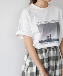 ELFRANK（エルフランク）の「【綿100％使用】モノクロフォトプリントTシャツ（Tシャツ/カットソー）」