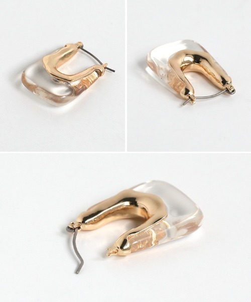 select MOCA（セレクトモカ）の「2022 SS スクエアフープクリアピアス（ピアス（両耳用）・レディース・シルバー/ゴールド・FREE）」の11枚目の写真