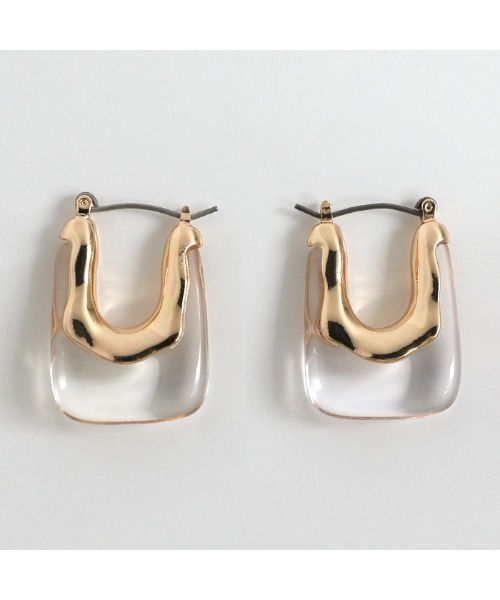 select MOCA（セレクトモカ）の「2022 SS スクエアフープクリアピアス（ピアス（両耳用）・レディース・シルバー/ゴールド・FREE）」の9枚目の写真