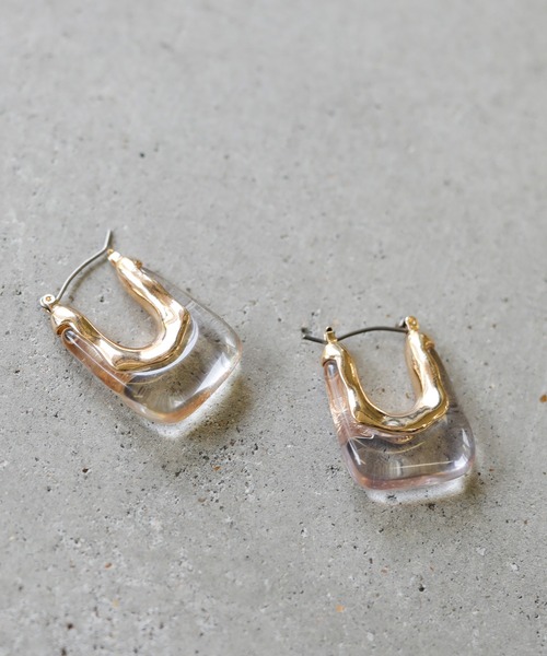 select MOCA（セレクトモカ）の「2022 SS スクエアフープクリアピアス（ピアス（両耳用）・レディース・シルバー/ゴールド・FREE）」の14枚目の写真