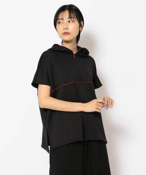 ESSENTIAL（エッセンシャル）の「【別注】ESSENTIAL/エッセンシャル/スーディングトップス（Tシャツ/カットソー・レディース・ブラック・FREE）」の2枚目の写真
