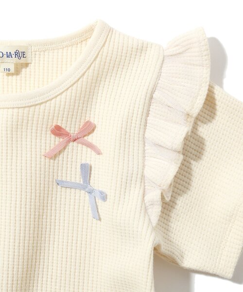 SHOO・LA・RUE(シューラルー)の「◆【100-140cm】ワッフル肩チュールリボンTシャツ(Tシャツ/カットソー・キッズ・レモンイエロー/ライトパープル/ベビーピンク/アイボリー・11/13/10/12/14)」の6枚目の写真
