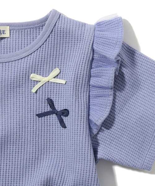 SHOO・LA・RUE(シューラルー)の「◆【100-140cm】ワッフル肩チュールリボンTシャツ(Tシャツ/カットソー・キッズ・レモンイエロー/ライトパープル/ベビーピンク/アイボリー・11/13/10/12/14)」の12枚目の写真