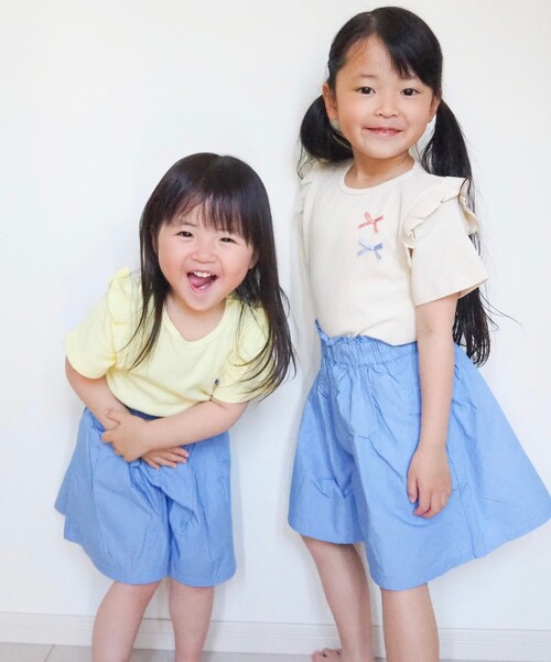 SHOO・LA・RUE(シューラルー)の「◆【100-140cm】ワッフル肩チュールリボンTシャツ(Tシャツ/カットソー・キッズ・レモンイエロー/ライトパープル/ベビーピンク/アイボリー・11/13/10/12/14)」の20枚目の写真