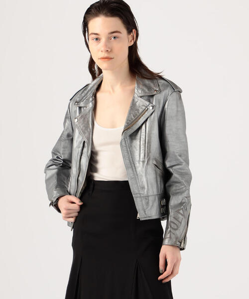 TOMORROWLAND （トゥモローランド）の「GOLDEN GOOSE DELUXE BRAND ライダースジャケット（ライダースジャケット・レディース・シルバー系その他・XS/XXS）」の3枚目の写真