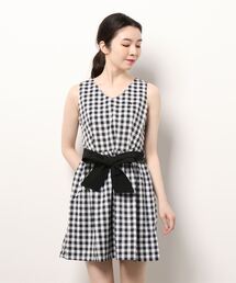 【リエンダスエルタ rienda suelta】ストレッチストライプワンピース rienda | knitコンビスリットフレアワンピース (ワンピース