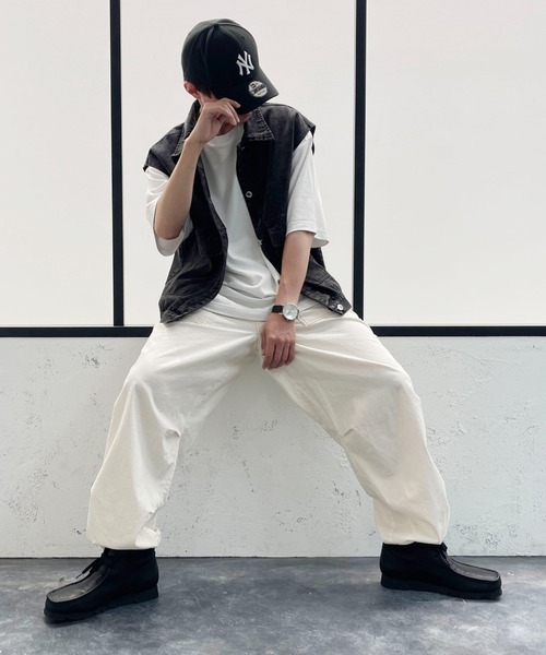 PairPair（ペアペア）の「ケミカルウォッシュジレ(ユニセックス)（ベスト・メンズ・ブラック/サックスブルー・フリー）」の10枚目の写真