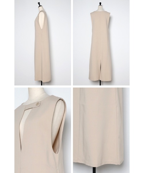 Bonjour Sagan（ボンジュールサガン）の「Vネックボタンジャンパースカート（ジャンパースカート・レディース・ブラック/ライトベージュ・FREE）」の22枚目の写真