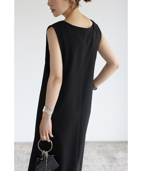 Bonjour Sagan（ボンジュールサガン）の「Vネックボタンジャンパースカート（ジャンパースカート・レディース・ブラック/ライトベージュ・FREE）」の15枚目の写真