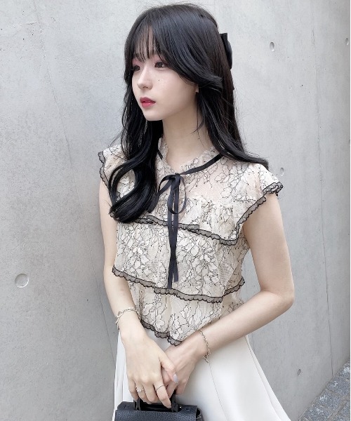 titty＆Co. PETIT by poyo（ティティーアンドコープティバイポヨ）の「【titty&Co.PETIT by POYO】フラワーチュールティアードブラウス（シャツ/ブラウス・レディース・ホワイト・FREE）」の14枚目の写真