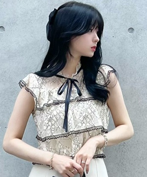 titty＆Co. PETIT by poyo（ティティーアンドコープティバイポヨ）の「【titty&Co.PETIT by POYO】フラワーチュールティアードブラウス（シャツ/ブラウス・レディース・ホワイト・FREE）」の12枚目の写真