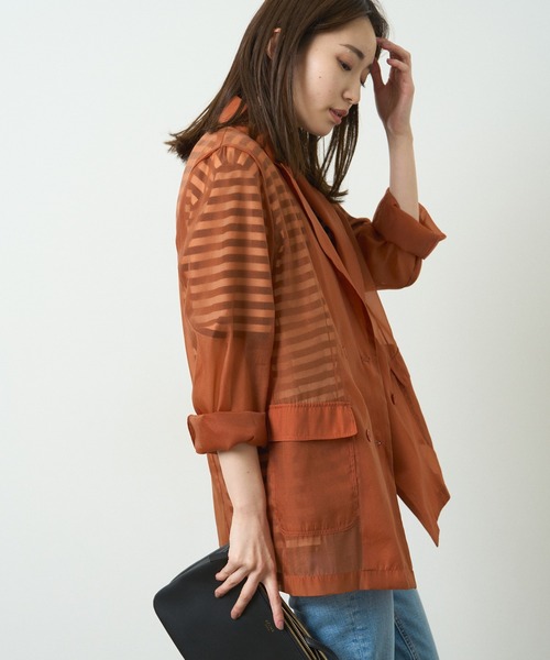 HERENCIA(ヘレンチア)の「ショルダー デザイン ボーダー ショートスリーブ カットソー(Tシャツ/カットソー・レディース・ブラック系その他/グリーン系その他/ブルー系その他/イエロー系その他・MEDIUM)」の5枚目の写真