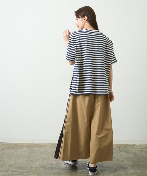 HERENCIA(ヘレンチア)の「ショルダー デザイン ボーダー ショートスリーブ カットソー(Tシャツ/カットソー・レディース・ブラック系その他/グリーン系その他/ブルー系その他/イエロー系その他・MEDIUM)」の16枚目の写真