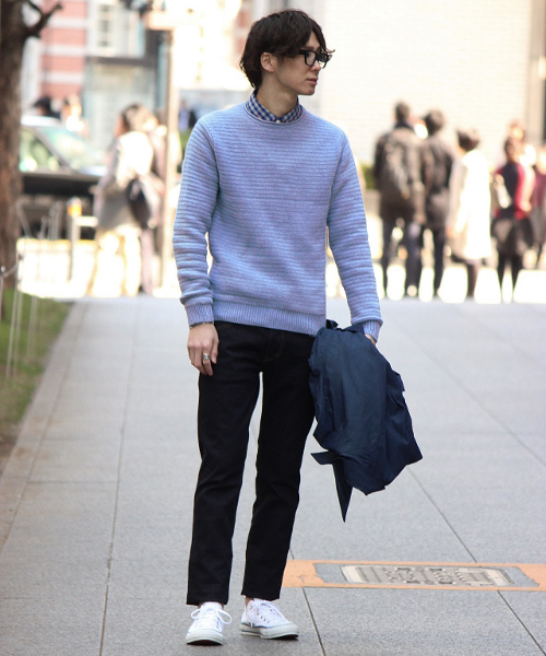 EDIFICE（エディフィス）の「◇INDIGO / インディゴ : リップル ボートネックニット（ニット/セーター・メンズ・ブルー/ネイビー・48/46/44）」の10枚目の写真