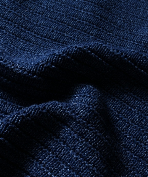 EDIFICE（エディフィス）の「◇INDIGO / インディゴ : リップル ボートネックニット（ニット/セーター・メンズ・ブルー/ネイビー・48/46/44）」の8枚目の写真