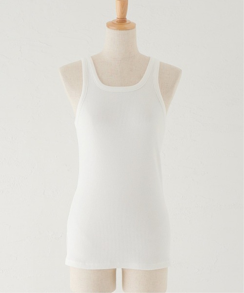 Spick & Span（スピックアンドスパン）の「テレコ アメスリタンク（タンクトップ・レディース・ホワイト/ブラウン・FREE）」の8枚目の写真