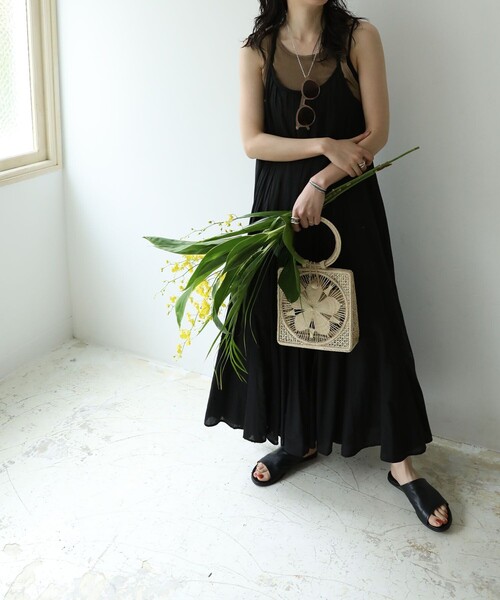 FREAK'S STORE(フリークスストア)の「インドキャミソールマキシワンピース(ワンピース・レディース・ブラック/オレンジ/グリーン・フリ-)」の5枚目の写真
