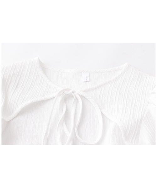 .KOM（ドットコム）の「A'GEM/9 × .kom『.kom/ドットケーオーエム』シャーリング ボレロショール シアーカーディガン（Tシャツ/カットソー・レディース・ホワイト/ブラック・FREE）」の16枚目の写真