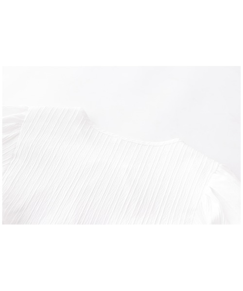 .KOM（ドットコム）の「A'GEM/9 × .kom『.kom/ドットケーオーエム』シャーリング ボレロショール シアーカーディガン（Tシャツ/カットソー・レディース・ホワイト/ブラック・FREE）」の22枚目の写真