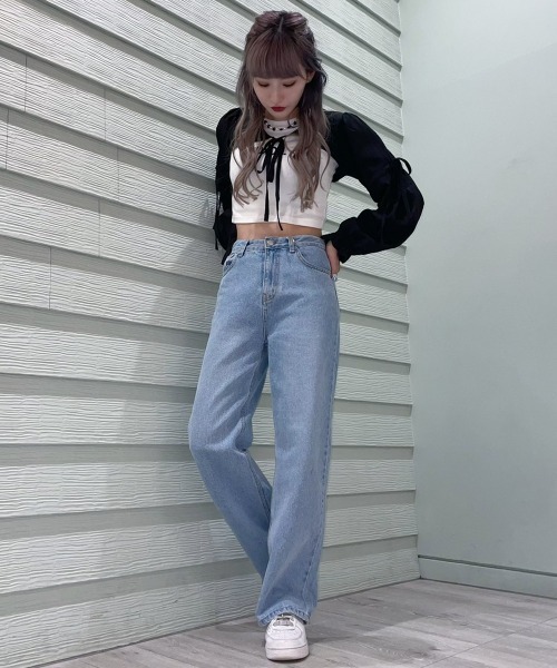 .KOM（ドットコム）の「A'GEM/9 × .kom『.kom/ドットケーオーエム』シャーリング ボレロショール シアーカーディガン（Tシャツ/カットソー・レディース・ホワイト/ブラック・FREE）」の10枚目の写真