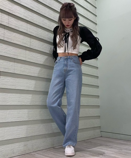 .KOM（ドットコム）の「A'GEM/9 × .kom『.kom/ドットケーオーエム』シャーリング ボレロショール シアーカーディガン（Tシャツ/カットソー・レディース・ホワイト/ブラック・FREE）」の11枚目の写真