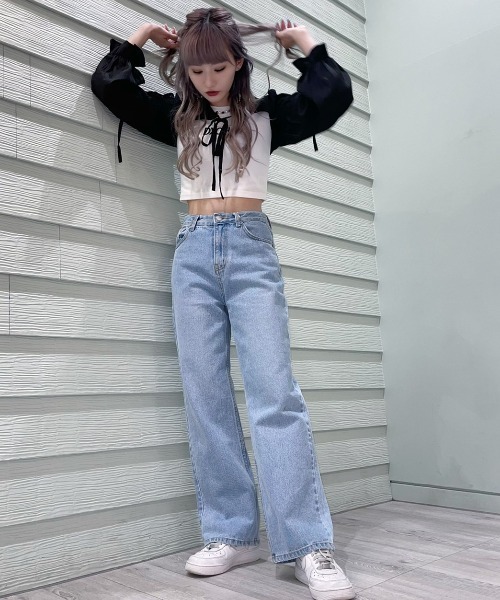.KOM（ドットコム）の「A'GEM/9 × .kom『.kom/ドットケーオーエム』シャーリング ボレロショール シアーカーディガン（Tシャツ/カットソー・レディース・ホワイト/ブラック・FREE）」の12枚目の写真