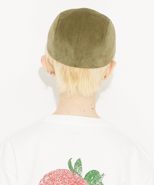 X-girl(エックスガール)の「FAUX SUEDE JET CAP/フェイクスエード ロゴ刺繍 ジェットキャップ(キャップ・レディース・ブラック/ベージュ/グリーン・ONE SIZE)」の5枚目の写真