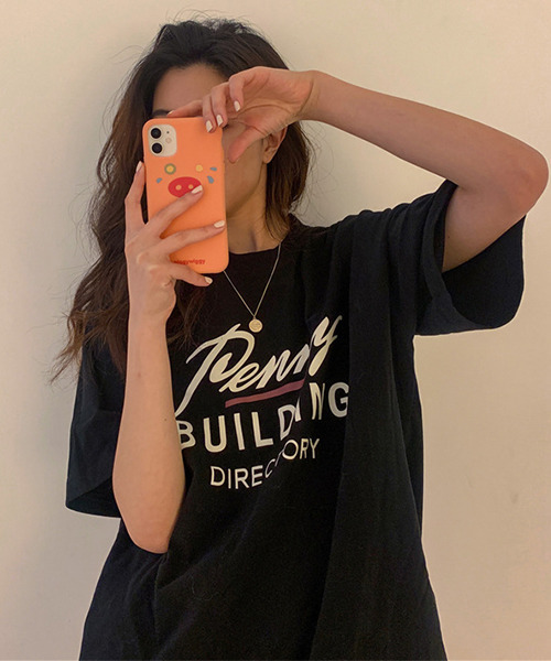 c.u.l(シーユーエル)の「【c.u.l:w】フロントロゴプリントTシャツ culw227(Tシャツ/カットソー)」|ブラック