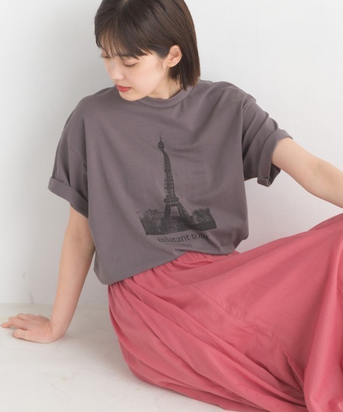 OMNES（オムネス）の「綿ベア天半袖プリントTシャツ（Tシャツ/カットソー・レディース・ベージュ/ホワイト系その他/ブルー系その他/ホワイト系その他2/ホワイト系その他3/チャコール・LARGE/MEDIUM）」の5枚目の写真