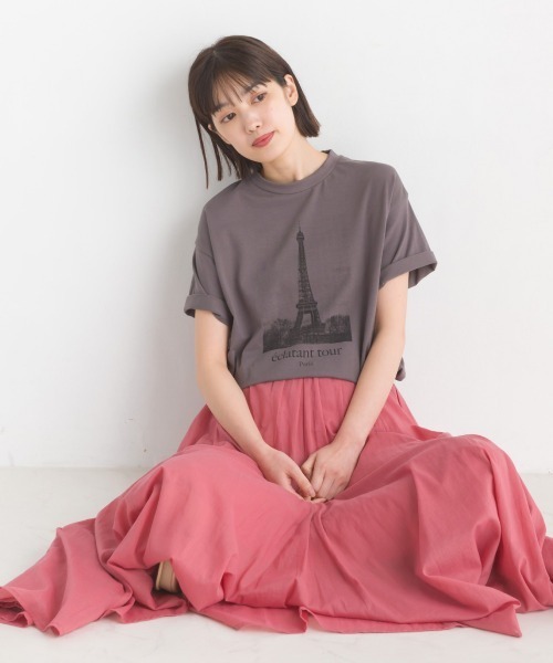 OMNES（オムネス）の「綿ベア天半袖プリントTシャツ（Tシャツ/カットソー・レディース・ベージュ/ホワイト系その他/ブルー系その他/ホワイト系その他2/ホワイト系その他3/チャコール・LARGE/MEDIUM）」の17枚目の写真