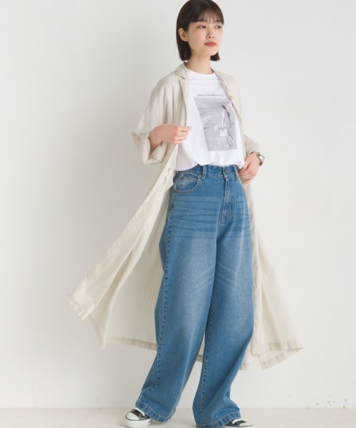 OMNES（オムネス）の「綿ベア天半袖プリントTシャツ（Tシャツ/カットソー・レディース・ベージュ/ホワイト系その他/ブルー系その他/ホワイト系その他2/ホワイト系その他3/チャコール・LARGE/MEDIUM）」の22枚目の写真