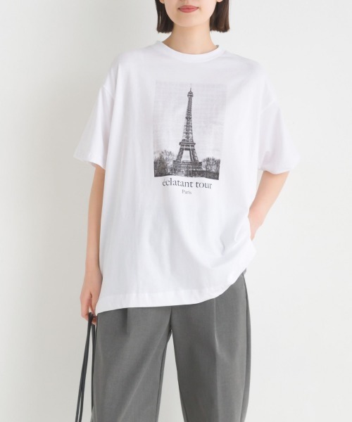 OMNES（オムネス）の「綿ベア天半袖プリントTシャツ（Tシャツ/カットソー・レディース・ベージュ/ホワイト系その他/ブルー系その他/ホワイト系その他2/ホワイト系その他3/チャコール・LARGE/MEDIUM）」の8枚目の写真