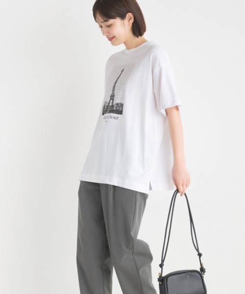 OMNES（オムネス）の「綿ベア天半袖プリントTシャツ（Tシャツ/カットソー・レディース・ベージュ/ホワイト系その他/ブルー系その他/ホワイト系その他2/ホワイト系その他3/チャコール・LARGE/MEDIUM）」の12枚目の写真