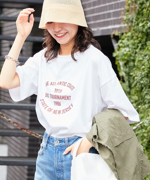 CIAOPANIC TYPY(チャオパニックティピー)の「USAコットンアソートロゴプリントTee(Tシャツ/カットソー・レディース・オレンジ/ピンク/サックスブルー/ブラック/ホワイト・ONE SIZE)」の14枚目の写真