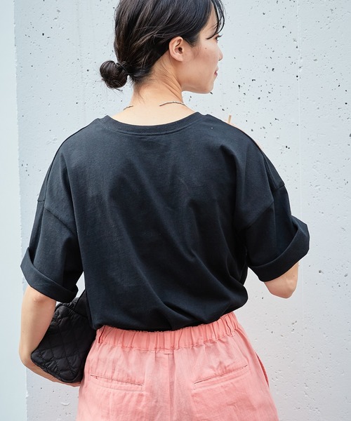 CIAOPANIC TYPY(チャオパニックティピー)の「USAコットンアソートロゴプリントTee(Tシャツ/カットソー・レディース・オレンジ/ピンク/サックスブルー/ブラック/ホワイト・ONE SIZE)」の7枚目の写真