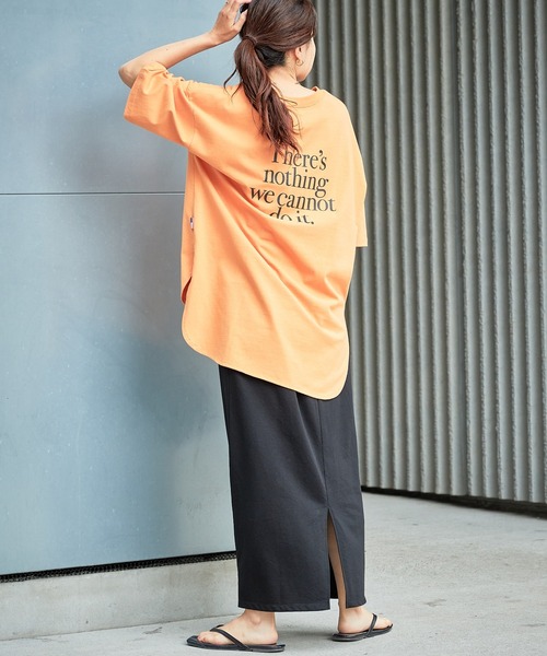 CIAOPANIC TYPY(チャオパニックティピー)の「USAコットンアソートロゴプリントTee(Tシャツ/カットソー・レディース・オレンジ/ピンク/サックスブルー/ブラック/ホワイト・ONE SIZE)」の20枚目の写真