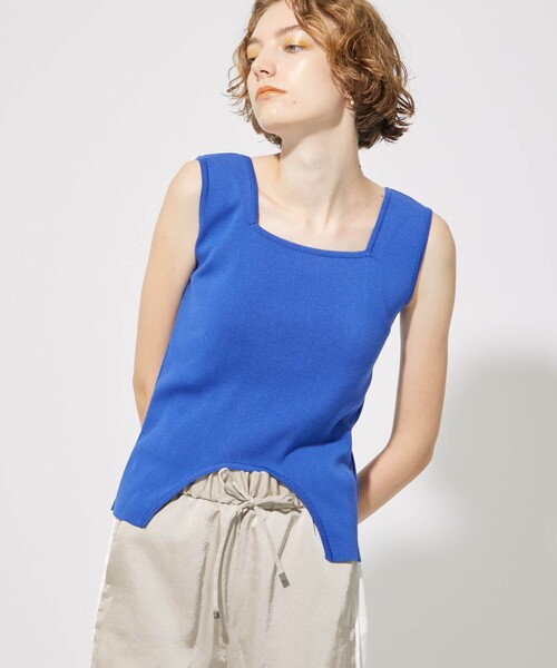 CITY TOKYO（シティトウキョウ）の「アーチカットニットトップス（ニット/セーター・レディース・ブラック/ブルー/マスタード・FREE）」の16枚目の写真